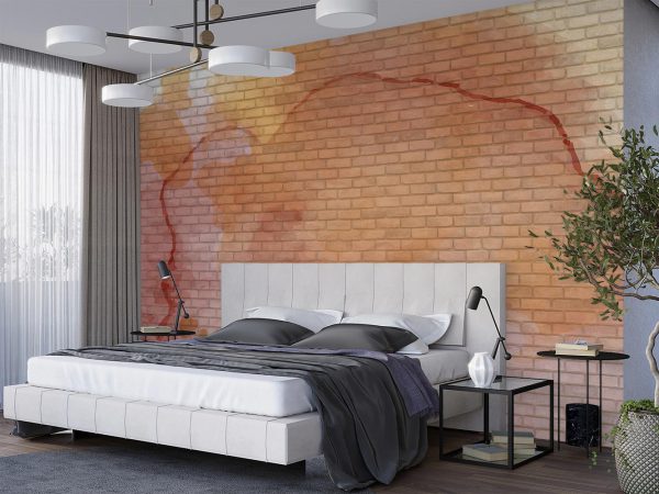 Cream Brick wall Wallpaper Mural A10274200 for bedroom