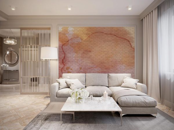Cream Brick wall Wallpaper Mural A10274200 for living room