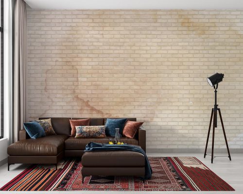 Cream Brick wall Wallpaper Mural A10274800 for living room