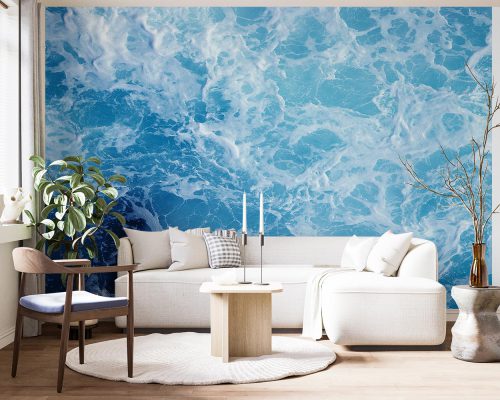 Blue Ocean Wave Wallpaper Mural A10277800 for living room