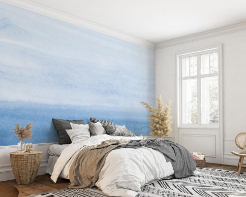 Blue Simple Watercolor Wallpaper Mural A10281600 for bedroom
