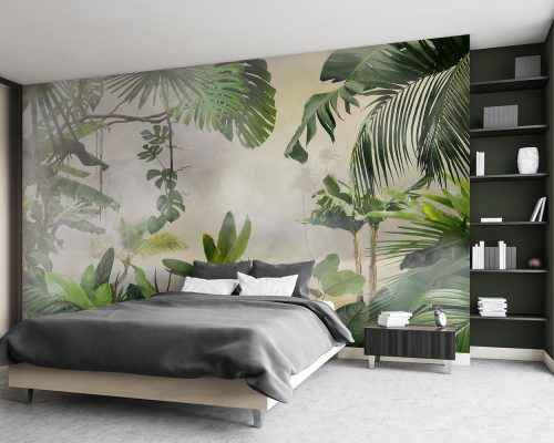 Green Tropical Trees and Plants Wallpaper Mural A10288200 for bedroom