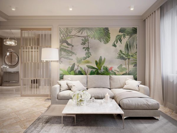 Green Tropical Trees and Plants Wallpaper Mural A10288200 for living room