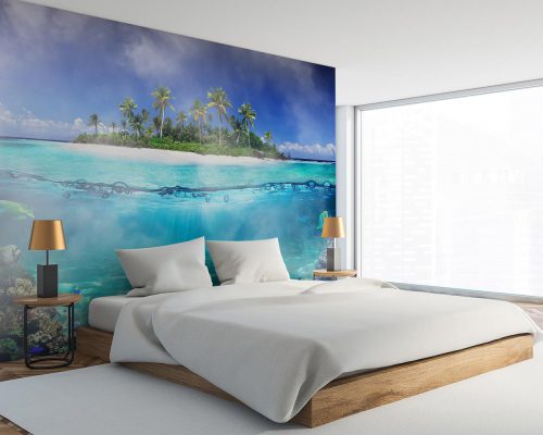 Underwater Landscape and Tropical Lush Island Wallpaper Mural A10293700 for bedroom