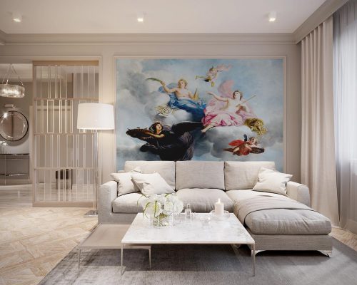 Angels among White Clouds Wallpaper Mural A10295200 for living room