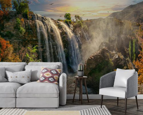 Waterfall and Autumn Nature Wallpaper Mural A10298000 for living room