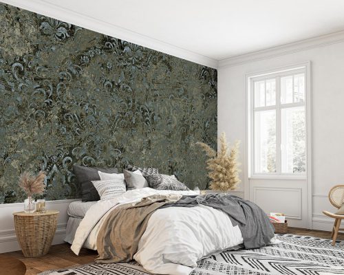 Gray and Cream Vintage Damask Wallpaper Mural A11012420 suitable for bedroom