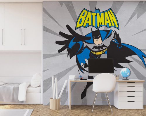 boy room Cartoon Batman in Gray Background Wallpaper Mural A11018320