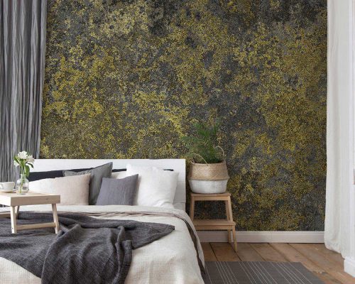 Gray and Gold Patina Wallpaper Mural A11020420 bedroom