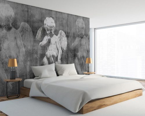 Gray Angel Sculpture Wallpaper Mural A11021700 for bedroom