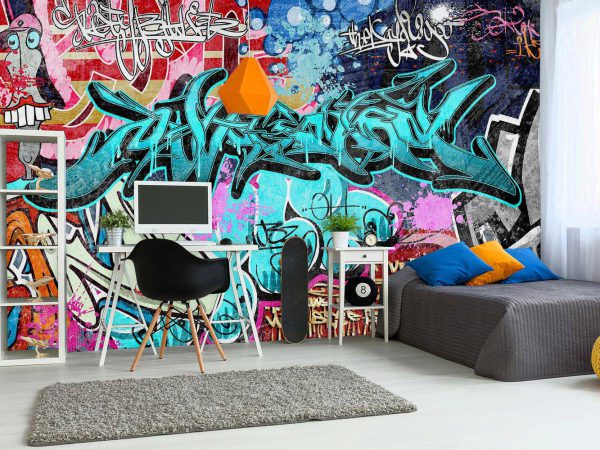 Colorful Graffiti Wallpaper Mural A11025300 for boy room