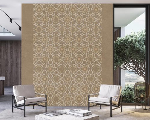living room Traditional Geometric Cream Wallpaper Mural A12016210