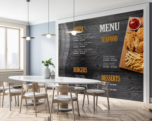 Fast Food Gray Wallpaper Mural A12017700