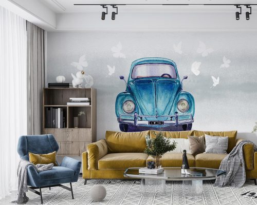 VW Classic Car Wallpaper Mural A12019810 living room
