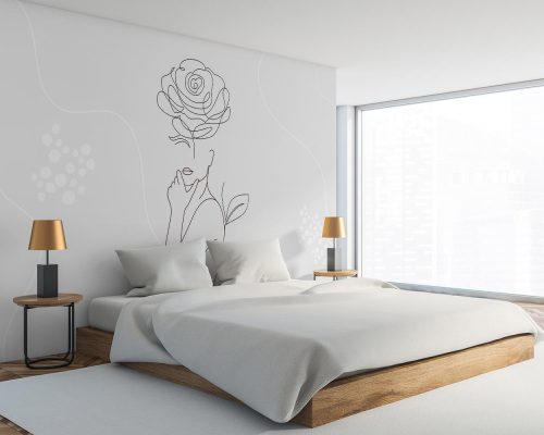 Line Art Abstract woman face Wallpaper Mural A12020210 suitable for bedroom