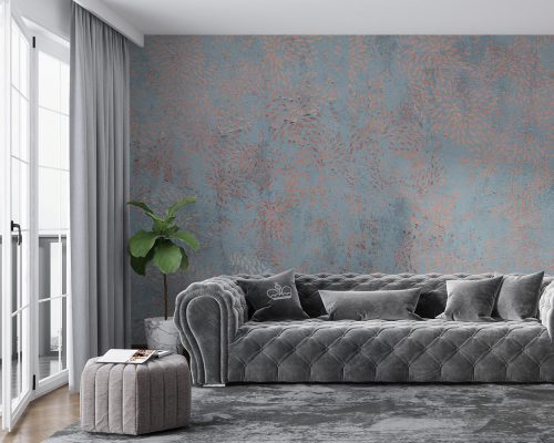 Blue and Cream Patina Wallpaper Mural A13012900 for living room