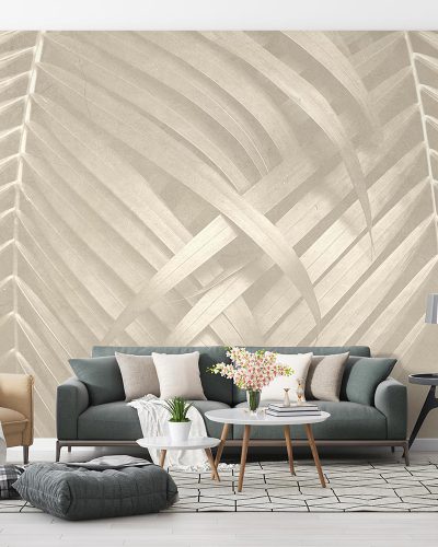 Cream Leaves Wallpaper Mural A10179300 for living room